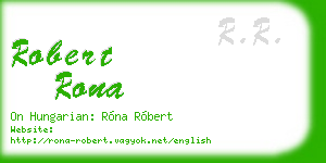 robert rona business card