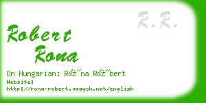 robert rona business card